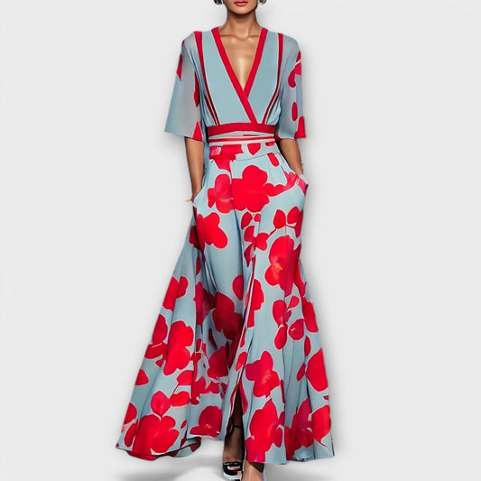 Elise - Elegant Floral Wallet Dress
