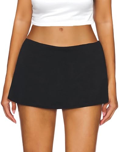 Abbey Geneve - Low Waist Mini Skirt with Built-in Shorts