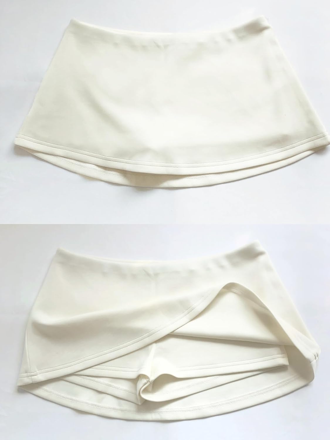 Abbey Geneve - Low Waist Mini Skirt with Built-in Shorts